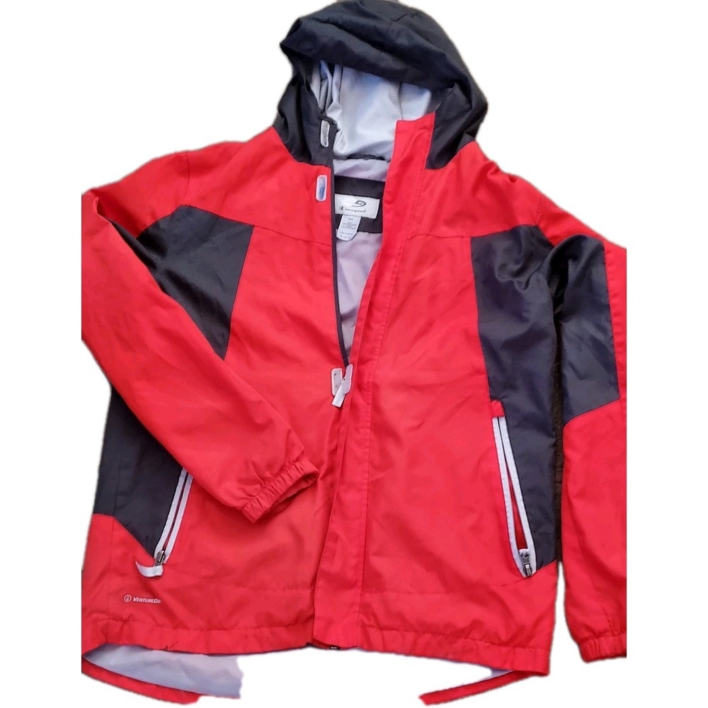 Champion‎ Red full Zip Hooded Stadium Windbreaker Jacket Women Size X-Large